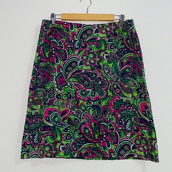 Talbots Paisley A Line Skirt - Picture 2 of 7